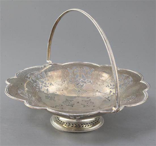 A Victorian pierced silver fruit basket, by Martin, Hall & Co, 17 oz.